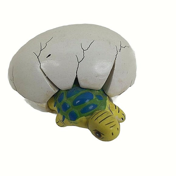 Vintage Turtle Cracked Hatching Egg Figurine Pottery Art Mexico Intradeco - Picture 3 of 4
